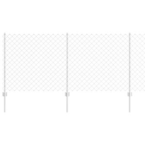 vidaXL Fence with Post Silver 1 x 25 m Steel