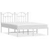 vidaXL Metal Bed Frame without Mattress with Headboard White 140x190cm