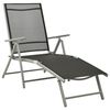 vidaXL Folding Sun Lounger Textilene and Aluminium Black and Silver
