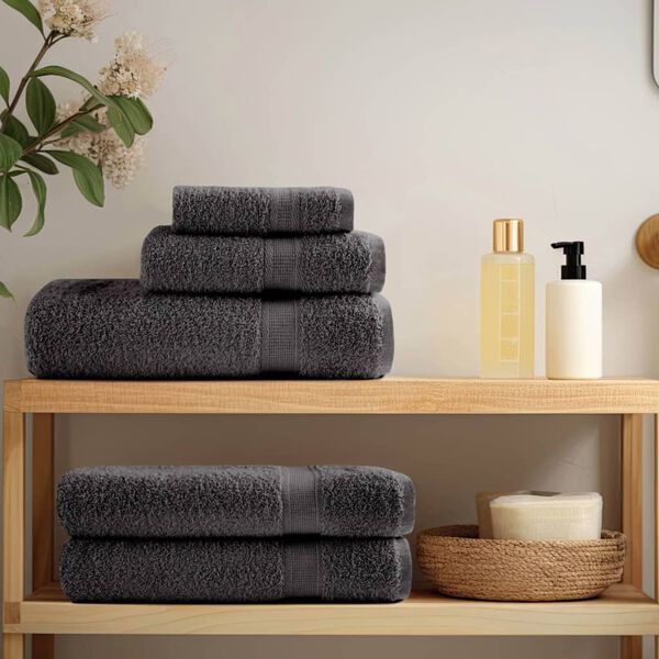 vidaXL Premium Towels "SOLUND" 2 pcs Anthracite 100x200 cm 600 gsm