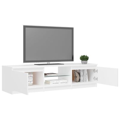 vidaXL TV Cabinet with LED Lights White 140x40x35.5 cm