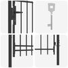 vidaXL Fence Gate with Lock Grey 103 x 150 cm Powder-Coated Steel