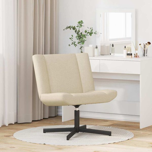 vidaXL Swivel Chair Cream 63 x 75 x 76 cm Fabric