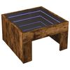 vidaXL Coffee Table with Infinity LED Smoked Oak 50x50x30 cm