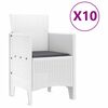 vidaXL Garden Dining Set 11 pcs White Polt rattan