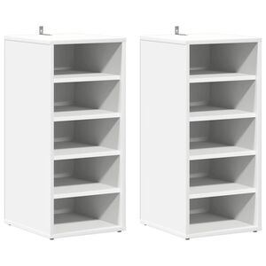 vidaXL Shoe Cabinets 2 pcs White 31.5x35x70 cm Engineered Wood