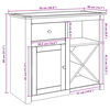 vidaXL Sideboard with Drawer PANAMA 93x40x80 cm Solid Wood Pine