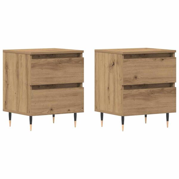 vidaXL Bedside Cabinet with Drawer 2 pcs Artisan Oak 40 x 35 x 50 cm