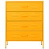 vidaXL Chest of Drawers Mustard Yellow 80x35x101.5 cm Steel