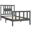 vidaXL Bed Frame without Mattress Grey Solid Wood Pine 90x200 cm