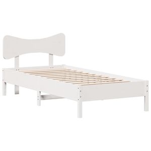 vidaXL Bed Frame without Mattress White 90x190 cm Single Solid Wood Pine
