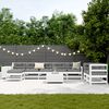 vidaXL 10 Piece Garden Sofa Set White Solid Wood Pine