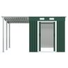 vidaXL Garden Shed with Extended Roof Green 346x236x181 cm Steel