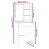 vidaXL Dressing Table Set with LED White Engineered Wood