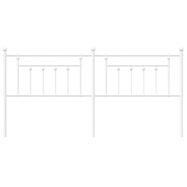 vidaXL Metal Replace Headboard White 193 cm