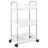 vidaXL Storage Trolley 3-Tier Transparent 37x28x68 cm Acrylic