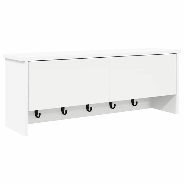 vidaXL Wall-Mounted Coat Rack White 80 x 20 x 30 cm Engineered wood