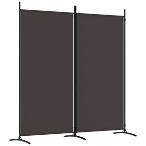 vidaXL 2-Panel Room Divider Brown 175x180 cm Fabric