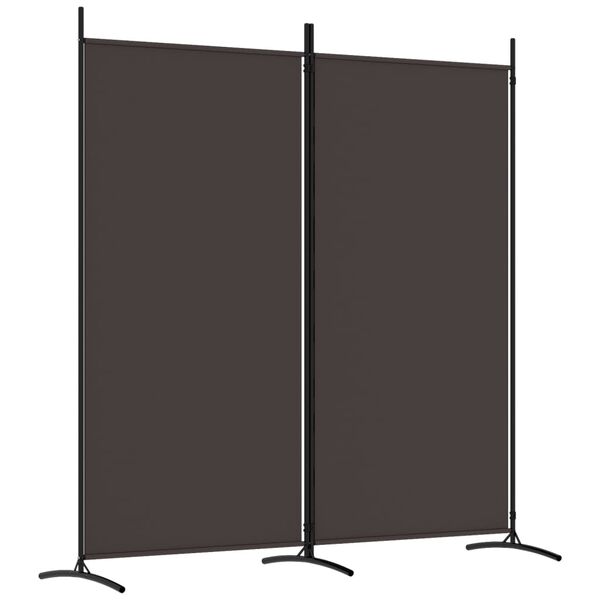 vidaXL 2-Panel Room Divider Brown 175x180 cm Fabric