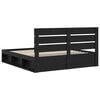 vidaXL Bed Frame with Headboard Black 200 x 200 cm Solid Pine Wood