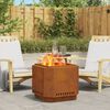 vidaXL Smokeless Fire Pit Brown 58 x 58 x 51 cm Steel