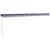 vidaXL Retractable Awning Blue and White 5x3 m Fabric and Aluminium