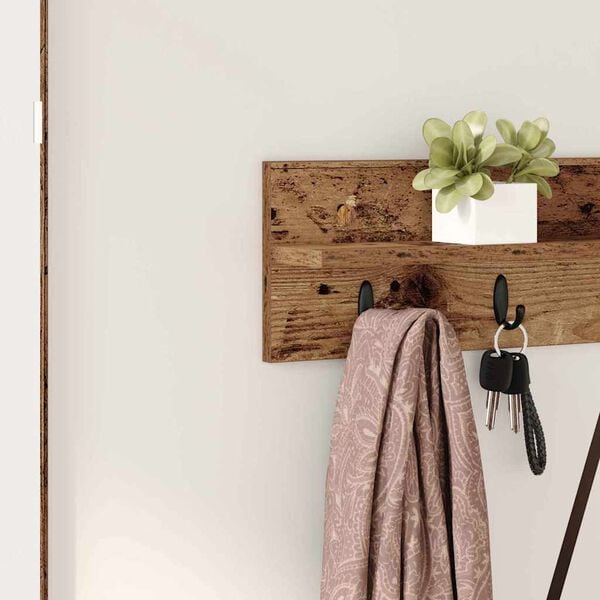 vidaXL Wall-Mounted Coat Rack Wall-mounted Old Wood 80 x 10.5 x 18 cm