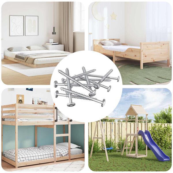 vidaXL Wood Screws 1900 pcs Silver Steel