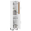 vidaXL Highboard High Gloss White 34.5x34x180 cm Engineered Wood