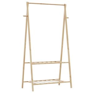 vidaXL Clothes Rack with Shelves 96x45.5x150.5 cm Bamboo