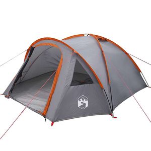 vidaXL Dome Tent 4-Person 308 x 268 x 130 cm Grey and Orange Taffeta