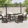 vidaXL Garden Dining Set 5 pcs Brown Poly Rattan