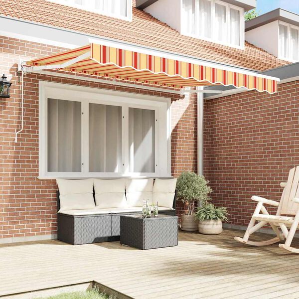 vidaXL Retractable Awning Multicolour 350 x 200 cm Polyester and Metal