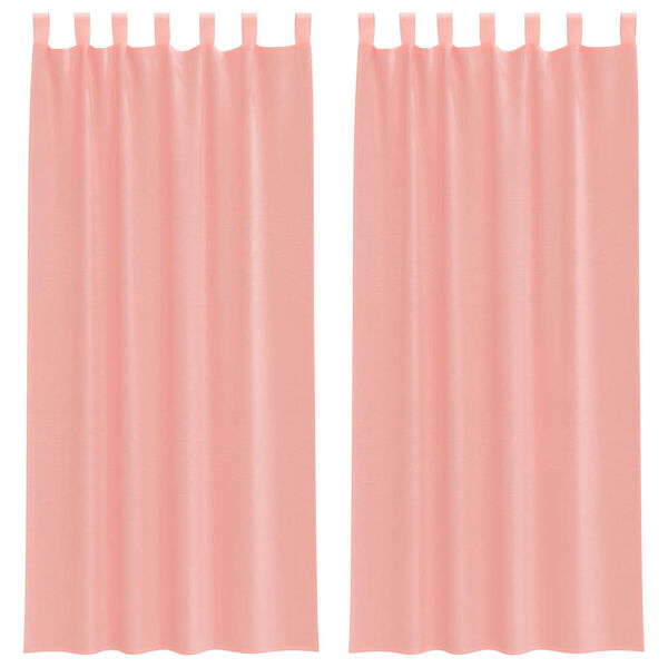 vidaXL Voile Curtains with Rod Pockets 2 pcs Pink