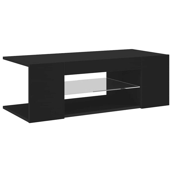 vidaXL TV Cabinet with LED Lights Black 90x39x30 cm