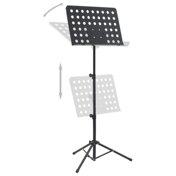 vidaXL Music Book Stand Black Steel