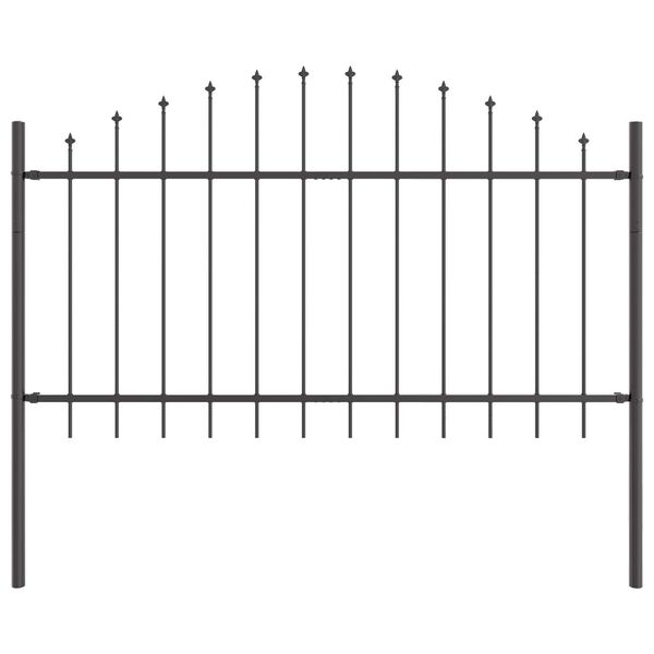 vidaXL Garden Fence 2 pcs Grey 170 x 140 cm Powder-Coated Steel