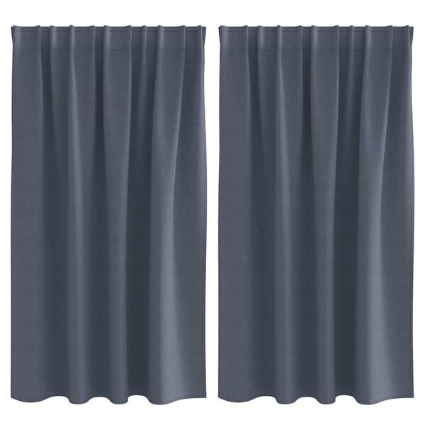 vidaXL Blackout Curtains with Rings 2 pcs Anthracite 140 x 140 cm
