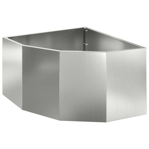 vidaXL Corner Planter Silver 60 x 60 x 35 cm Galvanised steel