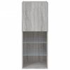 vidaXL TV Cabinet with LED Lights Grey Sonoma 40.5x30x102 cm