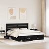 vidaXL Bed Frame with Drawer Black Oak 180 x 200 cm Engineered Wood