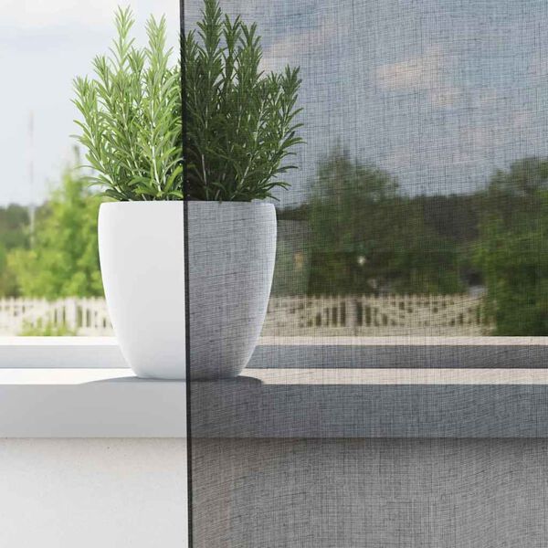 vidaXL Voile Curtains with Tab Top 2 pcs Black