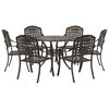 vidaXL Garden Dining Set 7 pcs Bronze 90 x 90 x 75 cm Cast Aluminium