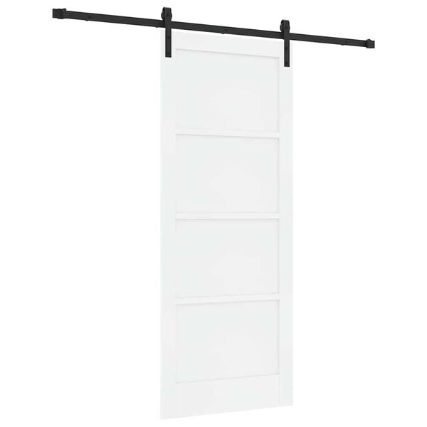 vidaXL Sliding Door White and Black 83 x 202 cm Solid Pine Wood