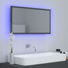 vidaXL LED Bathroom Mirror Grey 80x8.5x37 cm Acrylic