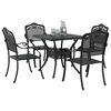 vidaXL Garden Table Set 5 pcs Black Cast Aluminium