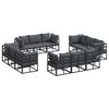 vidaXL Garden Sofa Set 12 pcs Black Metal