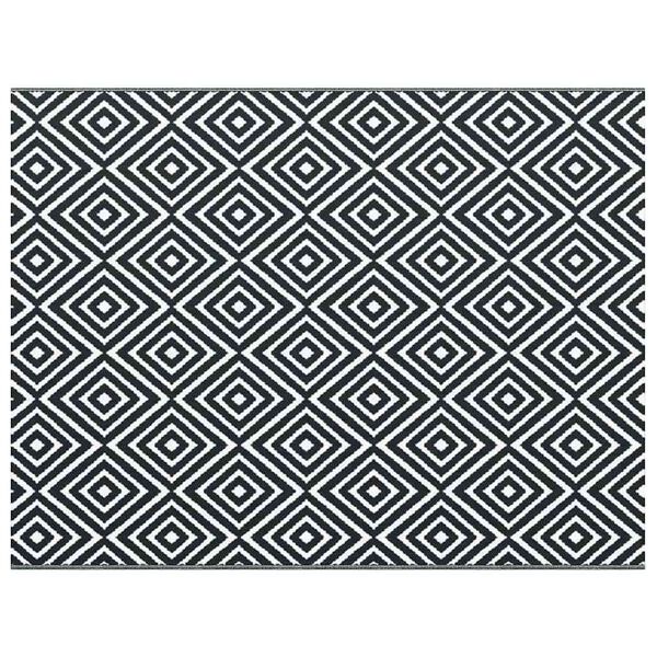 vidaXL Outdoor Rug ARAKIL Black and white 300 x 400 cm PP