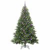 vidaXL Artificial Christmas Tree with 300 LEDs Green 180 cm PE and PVC