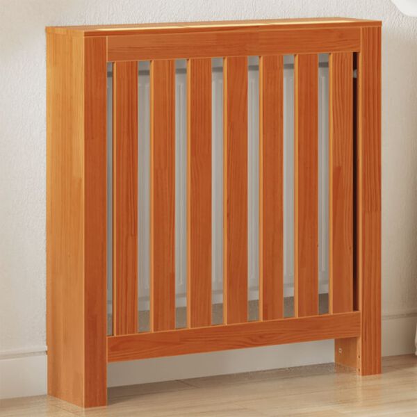 vidaXL Radiator Cover Wax Brown 79.5x19x84 cm Solid Wood Pine